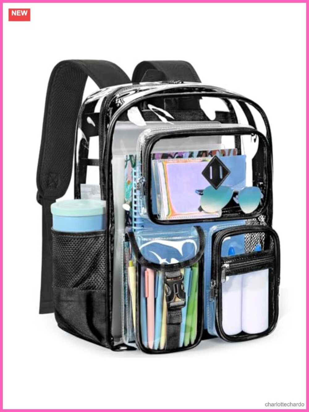 Clear Backpack, Heavy Duty Transparent Bookbag for School Work College